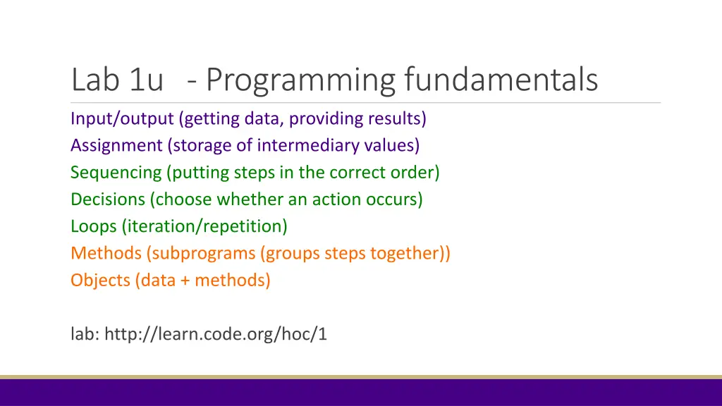 lab 1u programming fundamentals