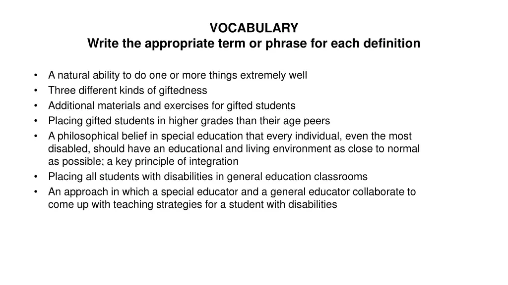 vocabulary