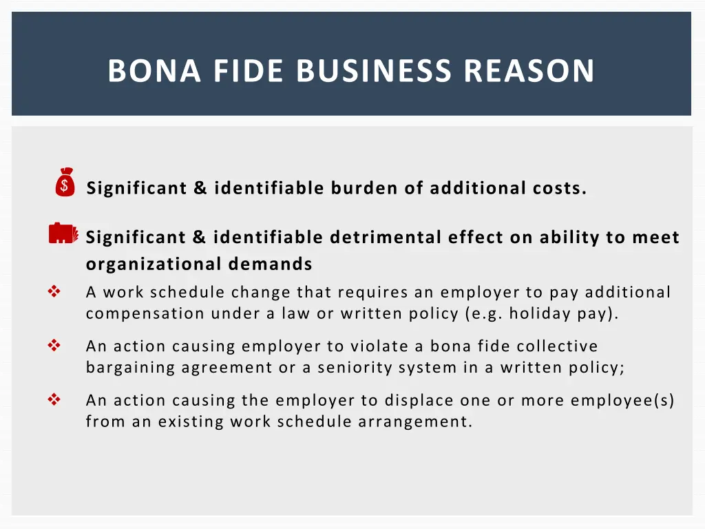 bona fide business reason