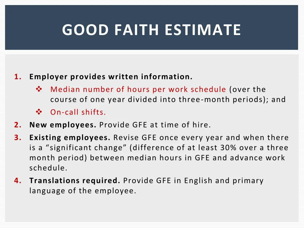 good faith estimate 1