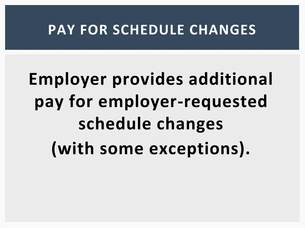 pay for schedule changes