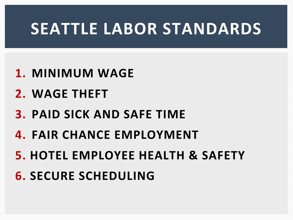 seattle labor standards