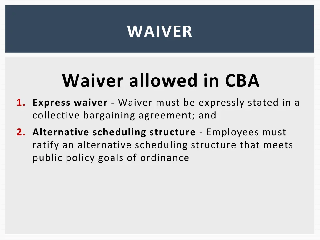 waiver