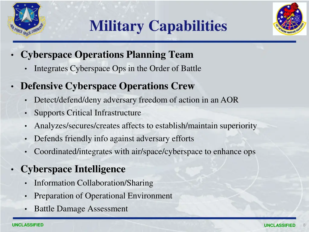 military capabilities