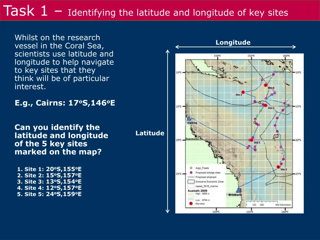 task 1 identifying the latitude and longitude