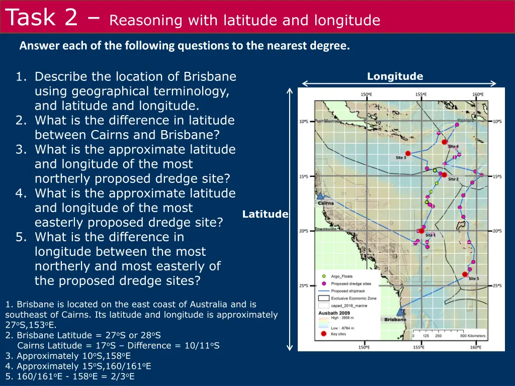 task 2 reasoning with latitude and longitude