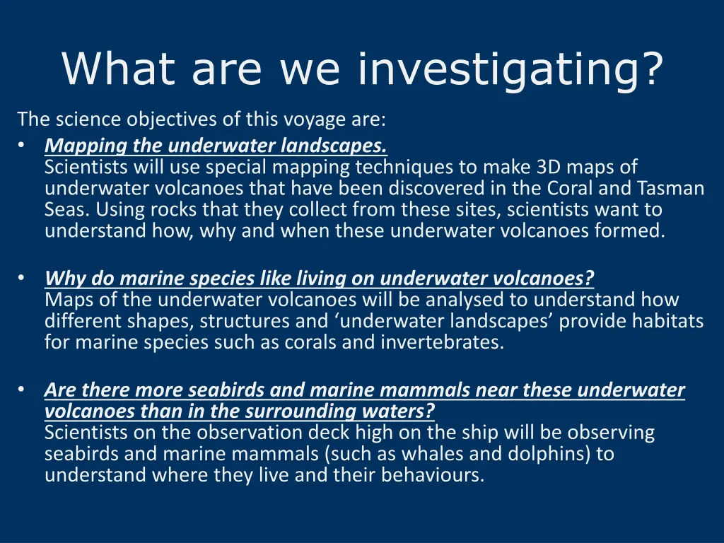 what are we investigating 1