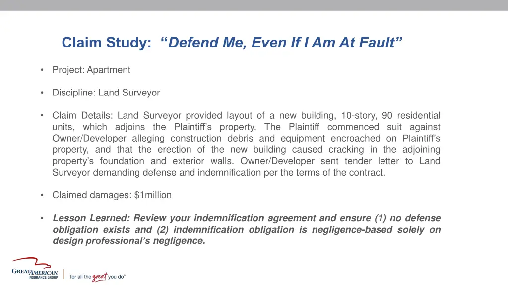 claim study defend me even if i am at fault