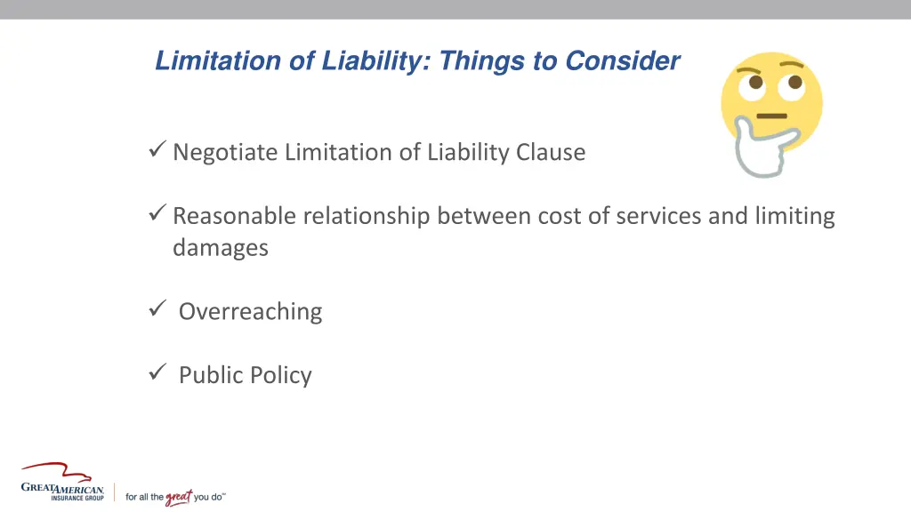 limitation of liability things to consider