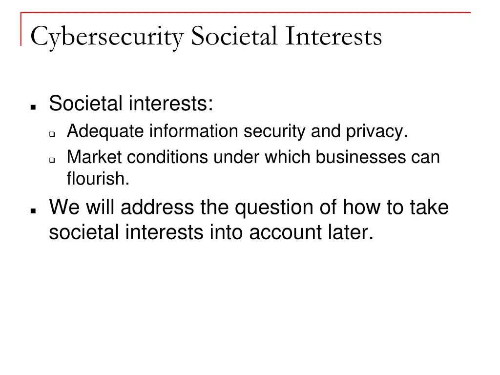 cybersecurity societal interests