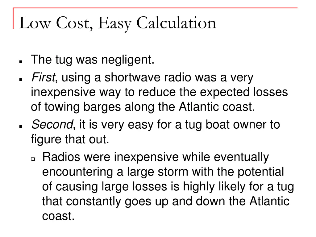 low cost easy calculation