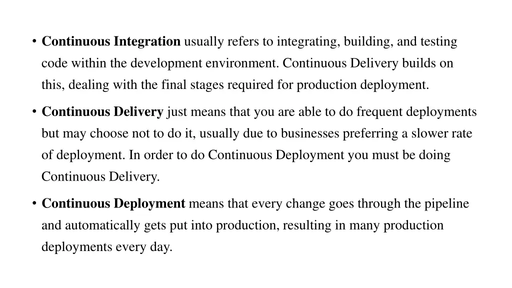 continuous integration usually refers