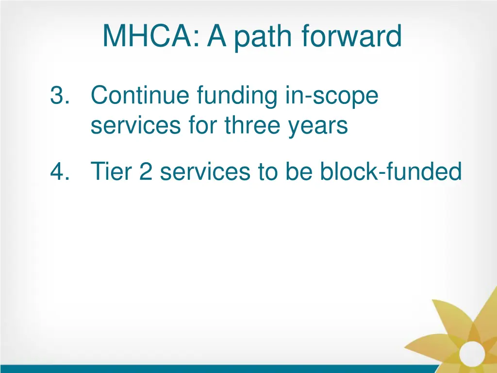 mhca a path forward