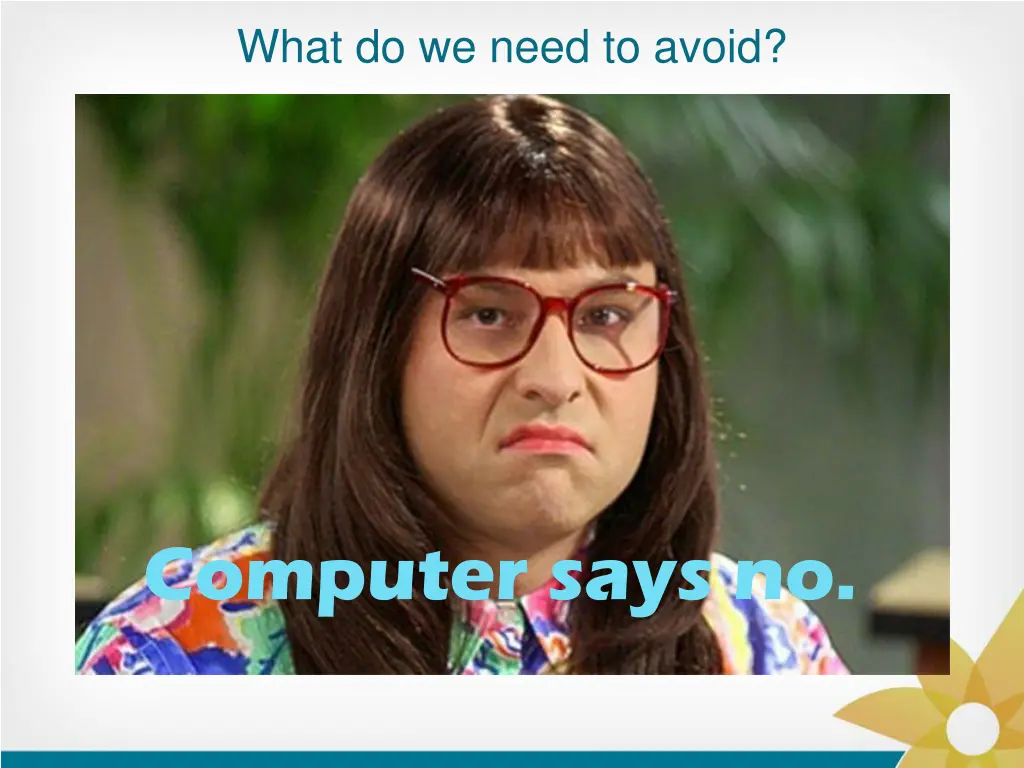 what do we need to avoid 1