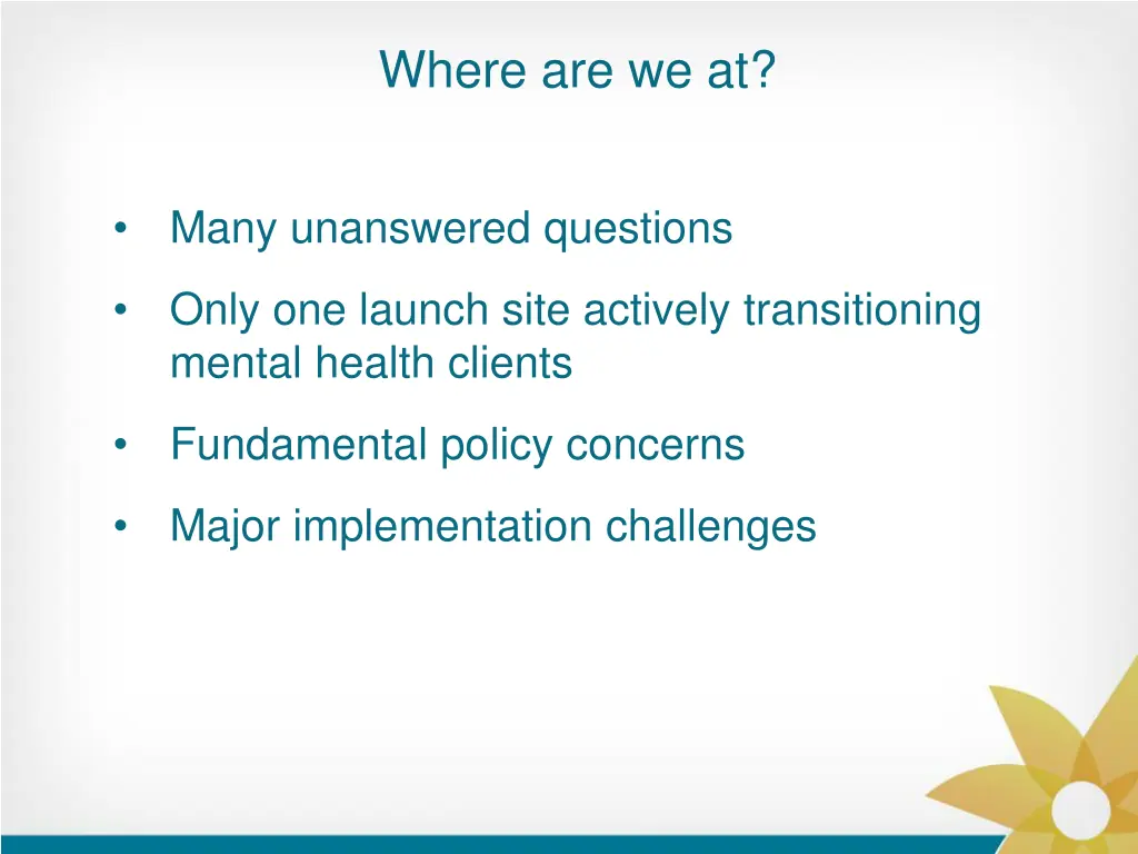 where are we at