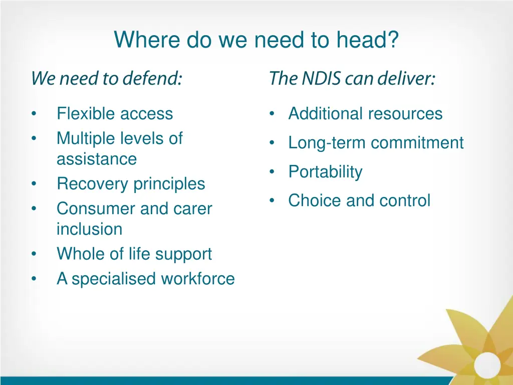 where do we need to head 2