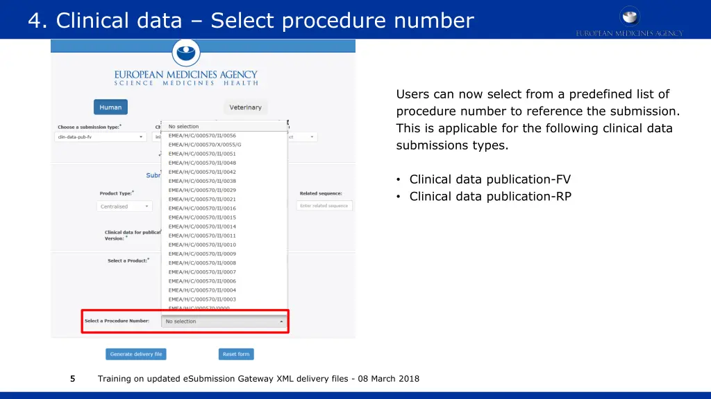 4 clinical data select procedure number