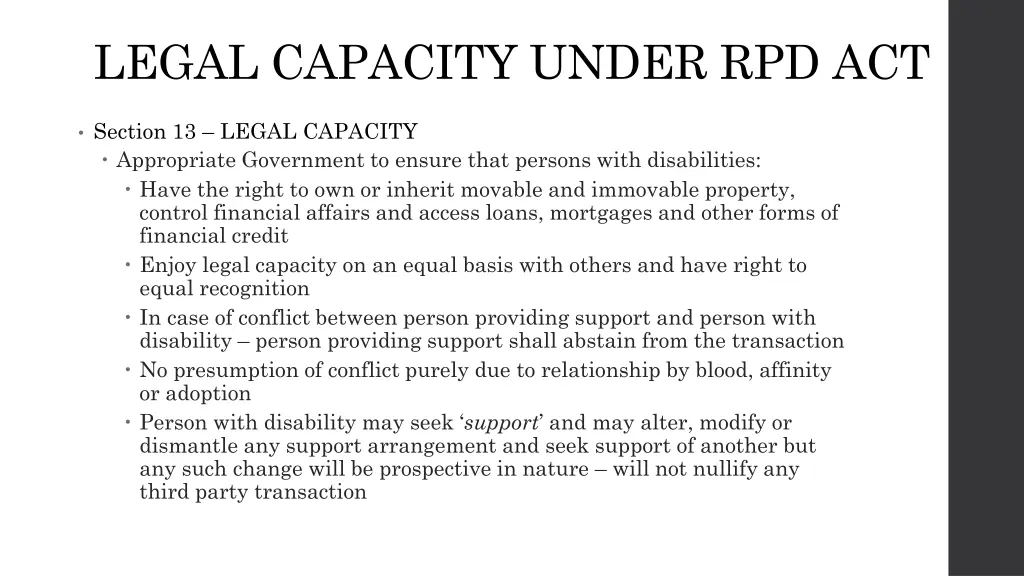 legal capacity under rpd act