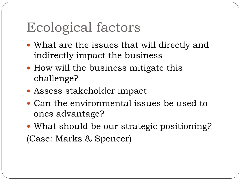 ecological factors