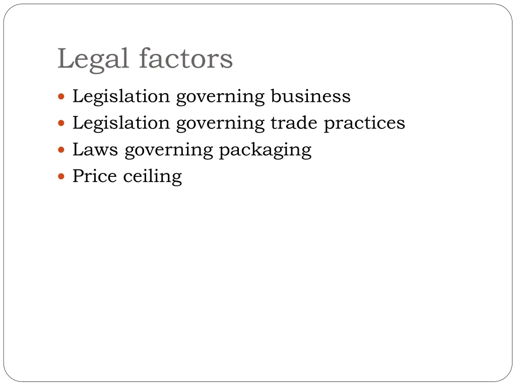legal factors