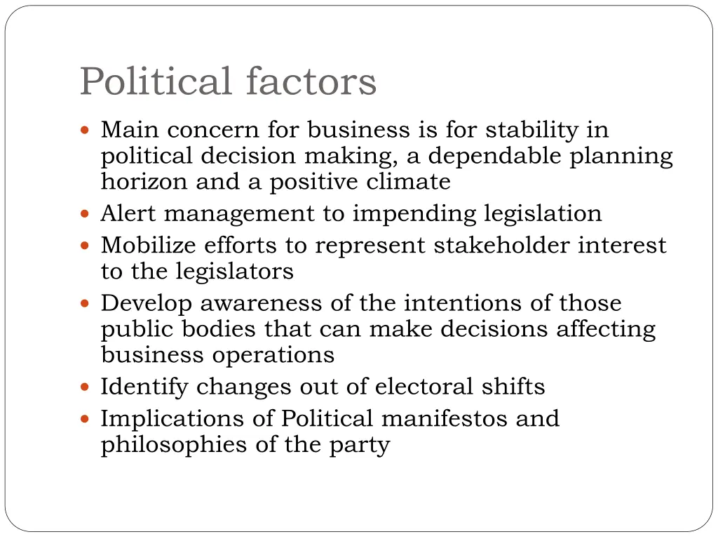 political factors
