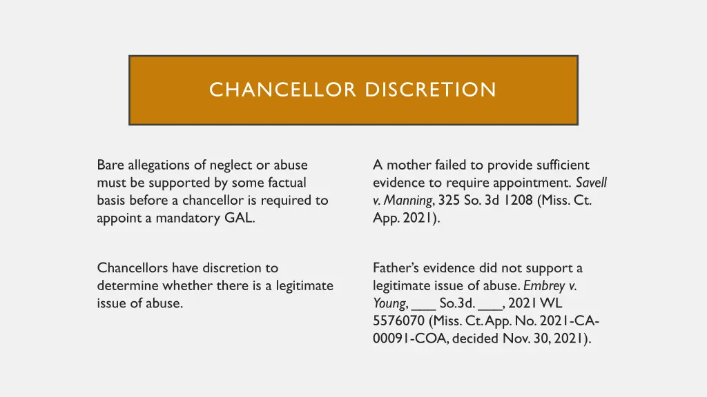 chancellor discretion