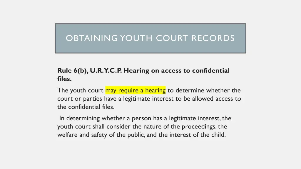 obtaining youth court records