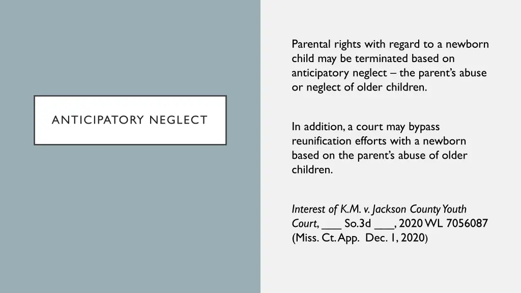 parental rights with regard to a newborn child