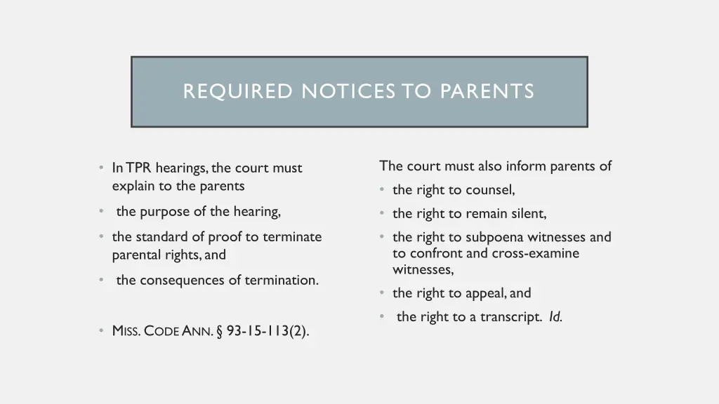 required notices to parents