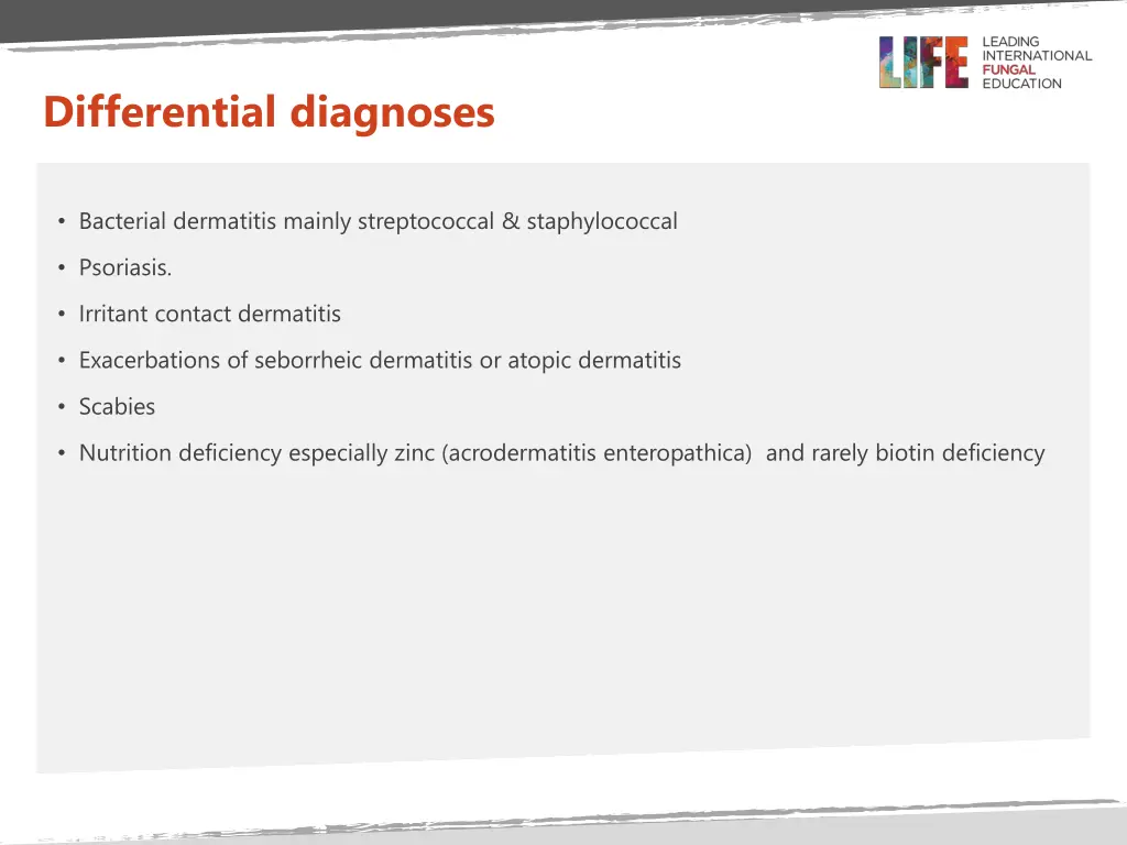 differential diagnoses