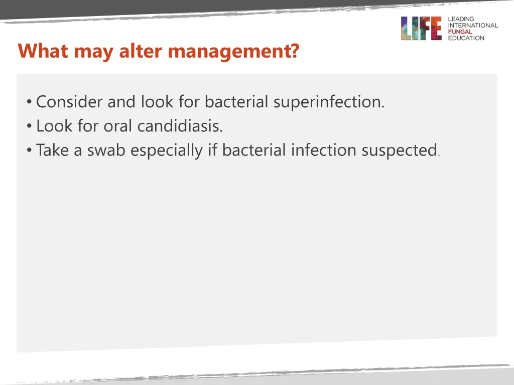 what may alter management