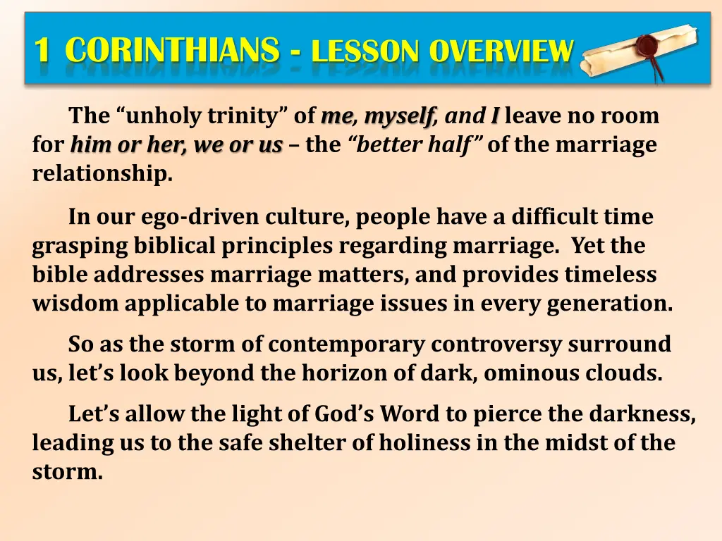 1 corinthians lesson overview 1