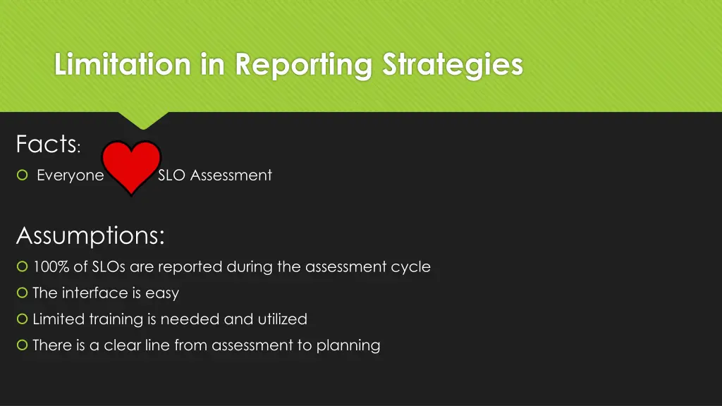 limitation in reporting strategies