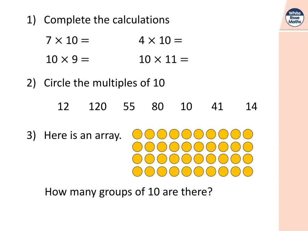 1 complete the calculations