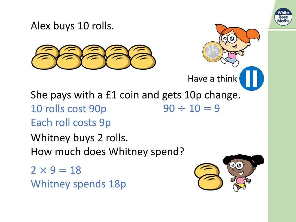 alex buys 10 rolls