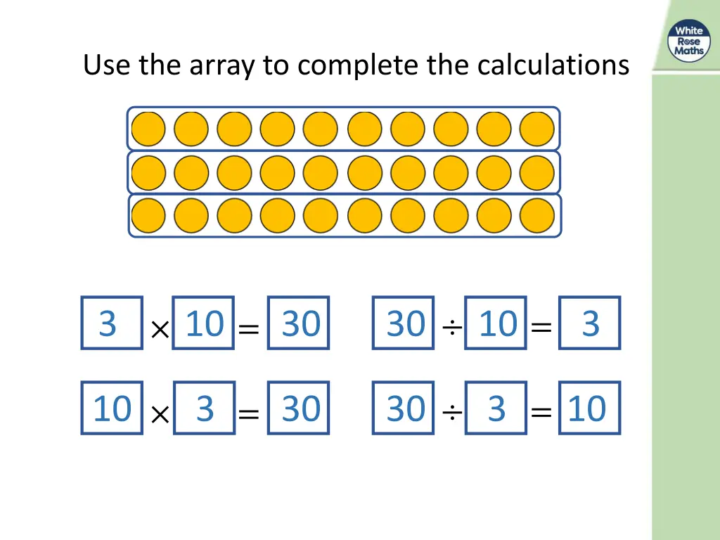 use the array to complete the calculations
