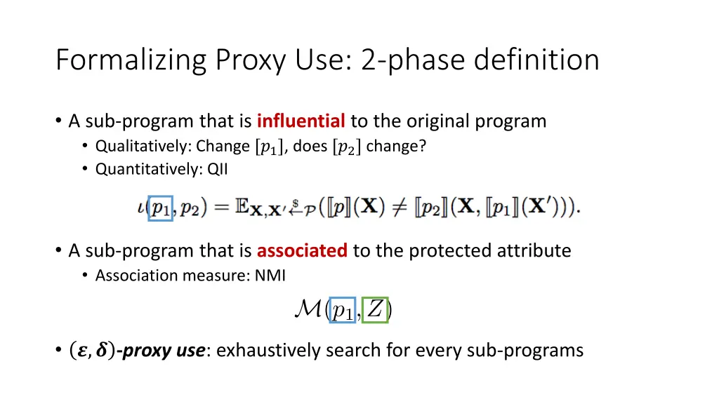 formalizing proxy use 2 phase definition