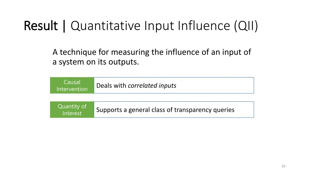 result result quantitative input influence qii 2