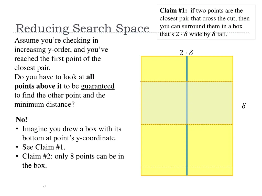 claim 1 if two points are the closest pair that 1