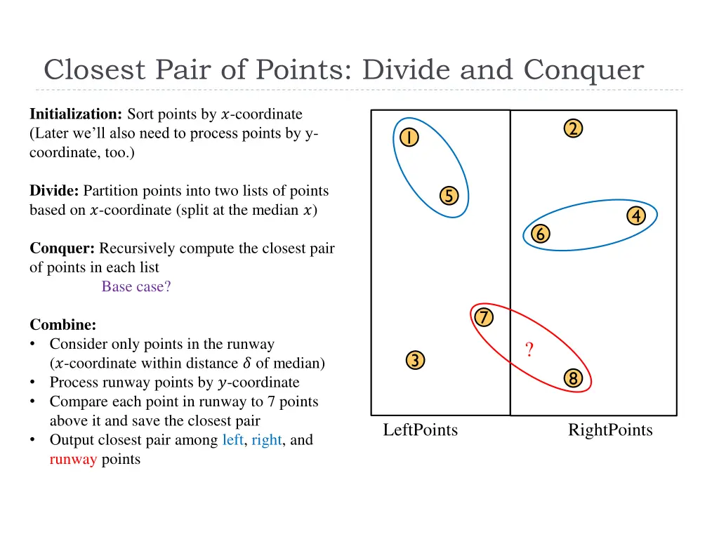 closest pair of points divide and conquer