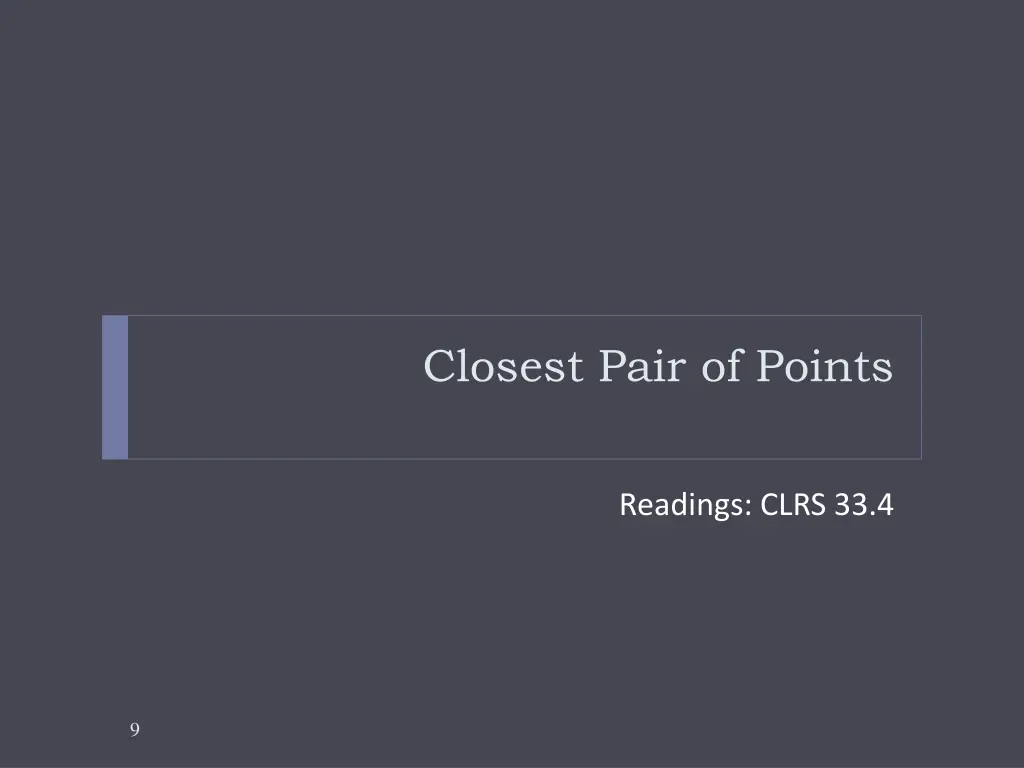 closest pair of points