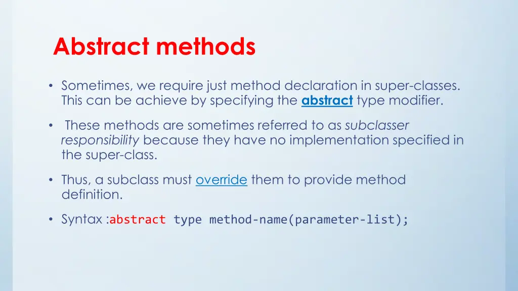 abstract methods