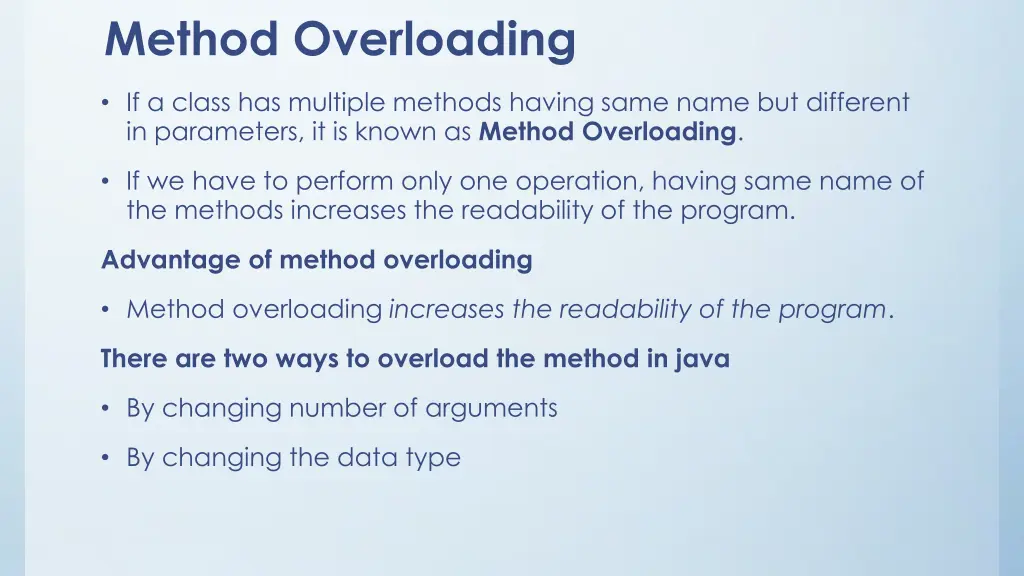 method overloading