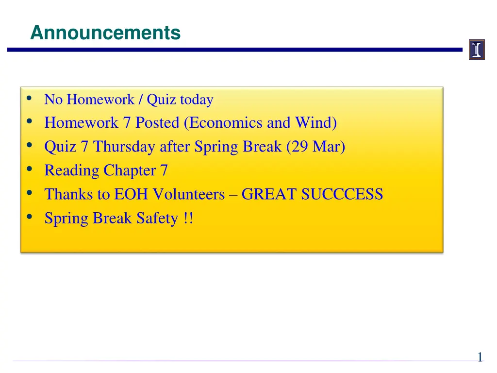 announcements