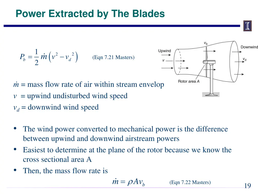 power extracted by the blades