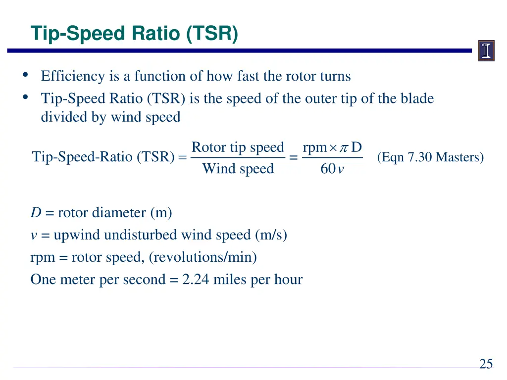 tip speed ratio tsr