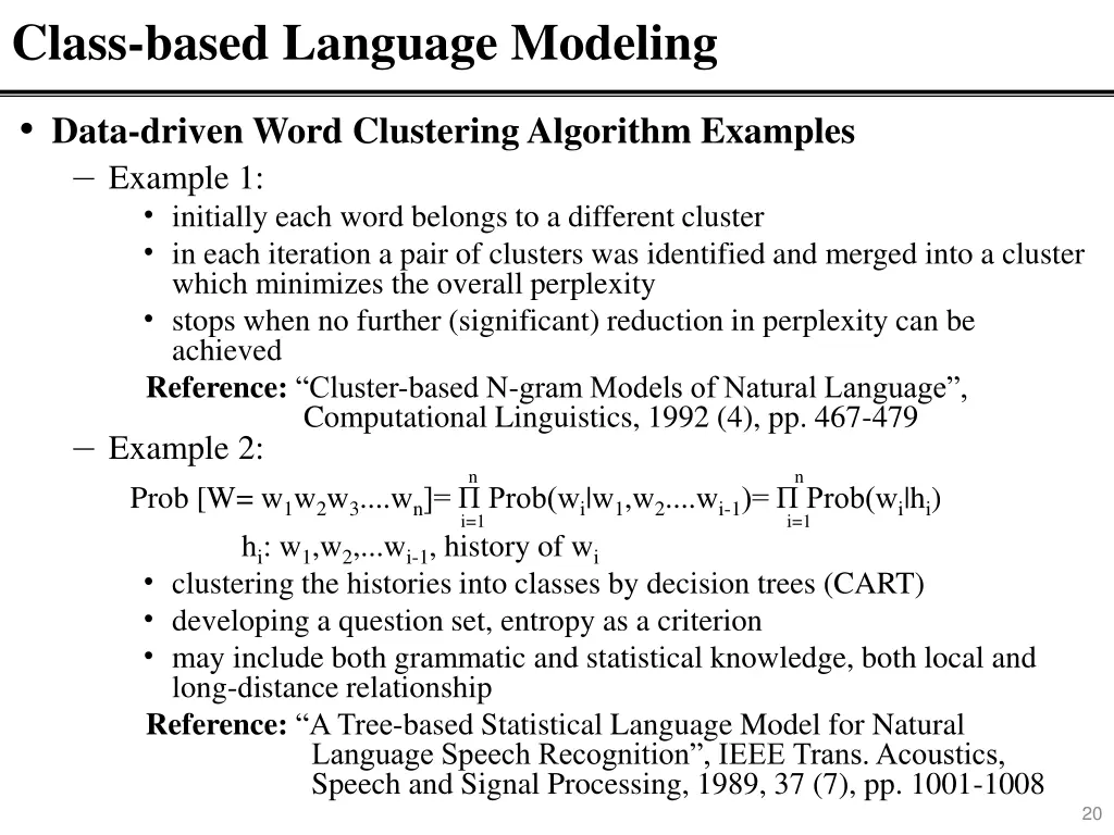 class based language modeling 1