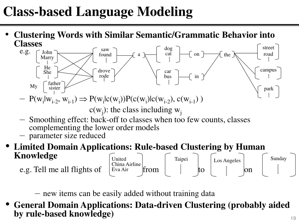 class based language modeling