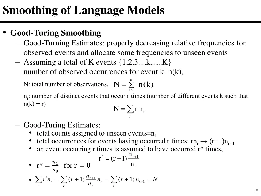 smoothing of language models 2