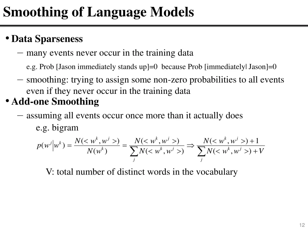 smoothing of language models